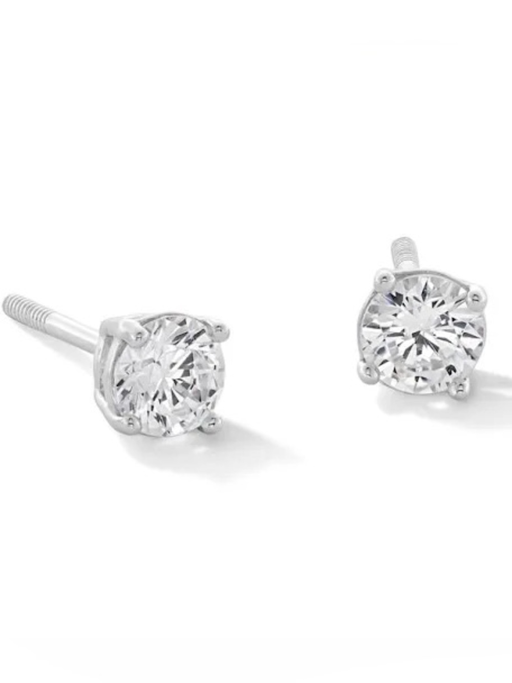 Classic White Cubic Zirconia Stud Earrings - Unbranded